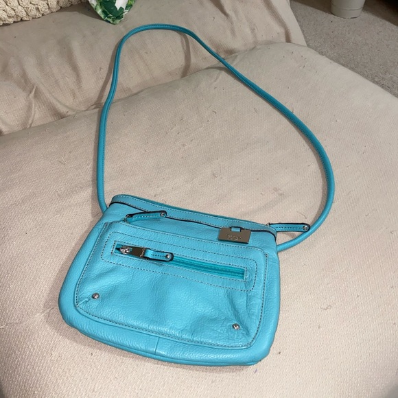 Teal purse with silk lining - Picture 4 of 5